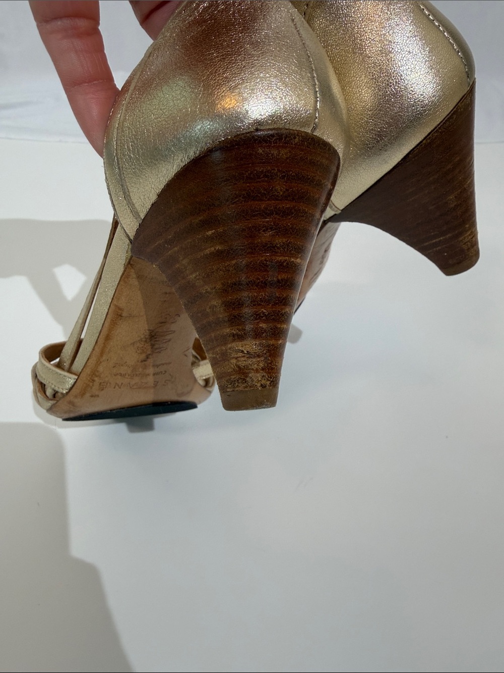 Sezane Monroe Sandals Gold Metallic Size 39 - Picture 9 of 10